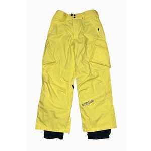 Burton Snowboard Ski Yellow Cargo Winter Sports Lined Insulated Pants Size Small